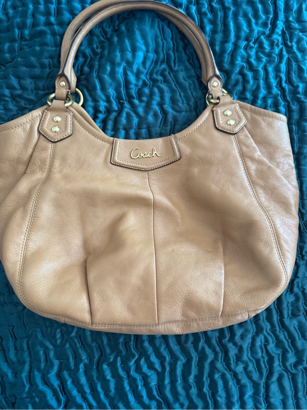 Coach  Ash Pebbled Leather Hobo Bag in  Tan